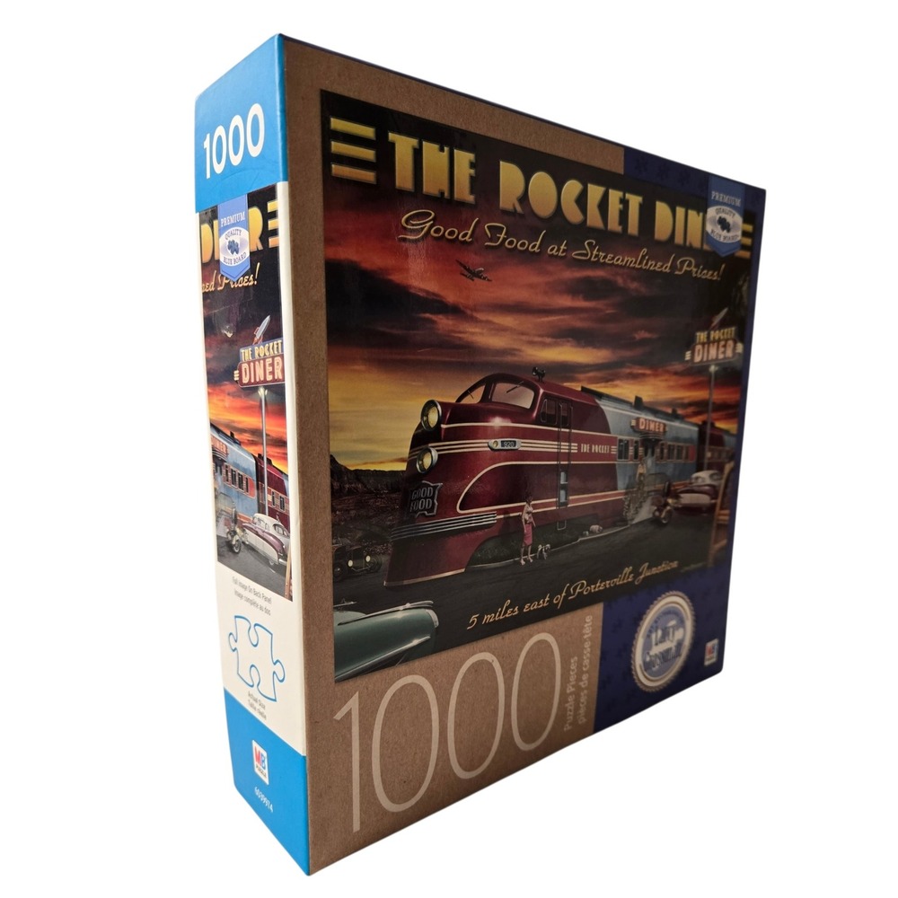 MB PUZZLE The Rocket Diner 1000‎ Pieces Larry Grossman Art Premium Quality